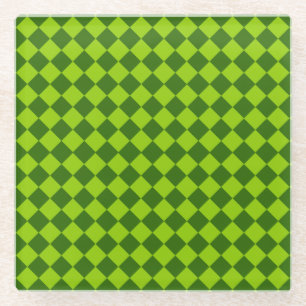 Grünes Kombinations-Diamant-Muster Glasuntersetzer
