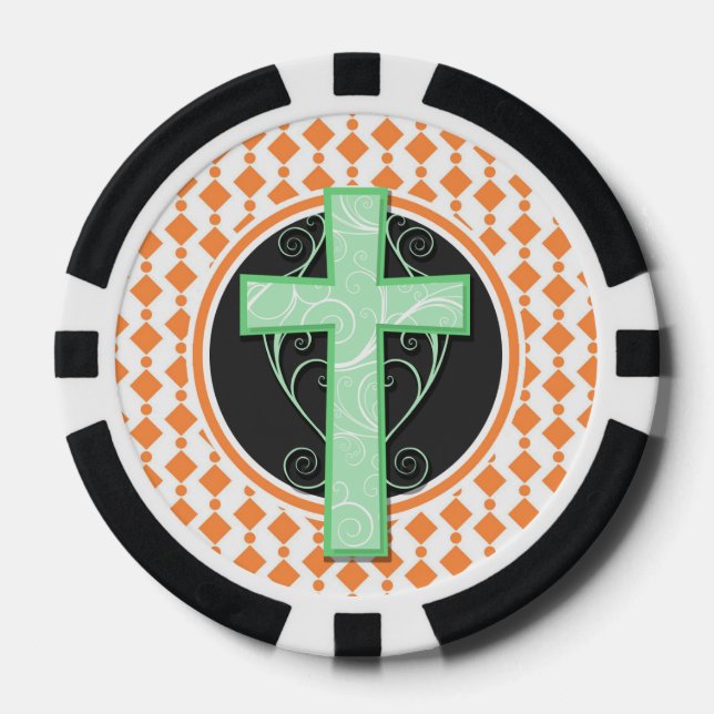 grünes Kreuz.png Pokerchips (Vorderseite)