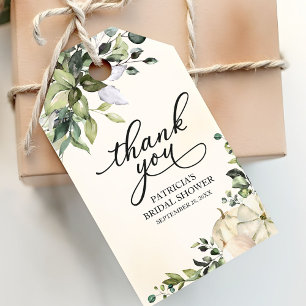 Grünes Kürbis-Herbst-Brautparty-Geschenkanhänger Geschenkanhänger