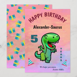Grünes Lächeln Dinosaur Kind Geburtstag personalis