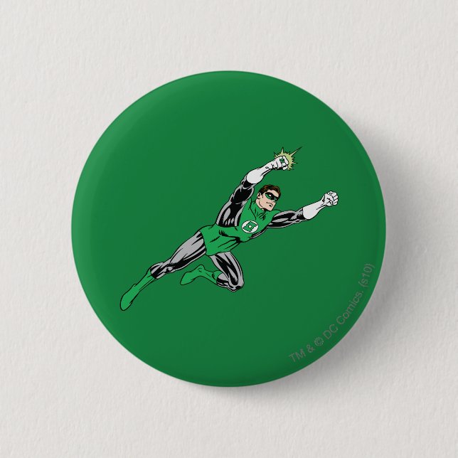 Grünes Laternen-Fliegen-Recht Button (Vorderseite)