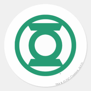 Grünes Laternen-Logo 13 Runder Aufkleber