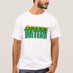 Grünes Laternen-Logo - gelbe Flammen T-Shirt