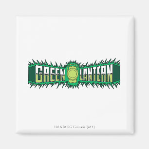Grünes Laternen-Logo - grüne Flammen Magnet