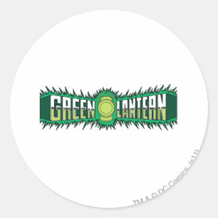 Grünes Laternen-Logo - grüne Flammen Runder Aufkleber
