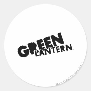 Grünes Laternen-Logo - Pixel Runder Aufkleber