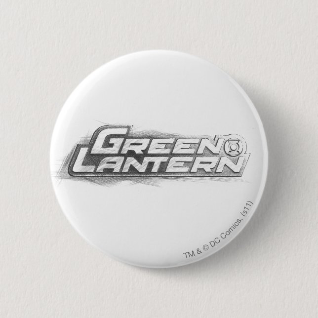 Grünes Laternen-Zeichnen Button (Vorderseite)