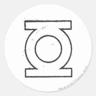 Grünes Laternensymbol BW Runder Aufkleber
