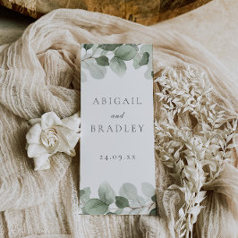 Grünes Leaf Elegantes Hochzeitsfeierprogramm