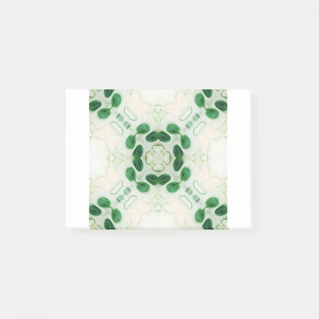 Grünes Leaf - Gemüse Post-it Klebezettel (Vorderseite)