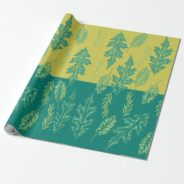 Grünes Leaf Geschenkpapier (Ungerollt)