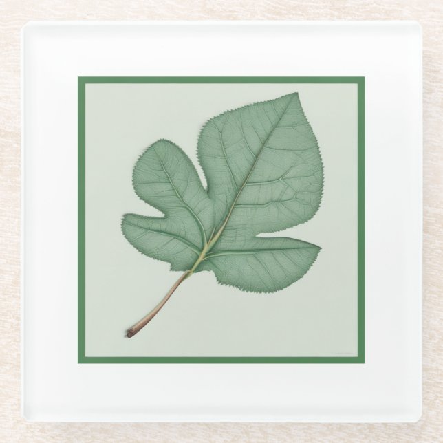 Grünes Leaf Glasuntersetzer (Vorderseite)