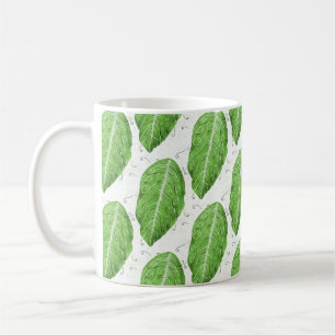 Grünes Leaf Muster Botanisch Kaffeetasse