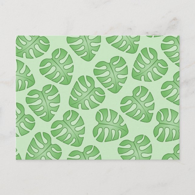 Grünes Leaf Muster, Monstera Verlasse. Postkarte (Vorderseite)