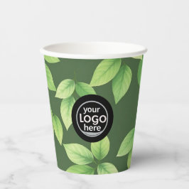Grünes Leaf Paper Cup - Benutzerdefiniertes Logo Pappbecher
