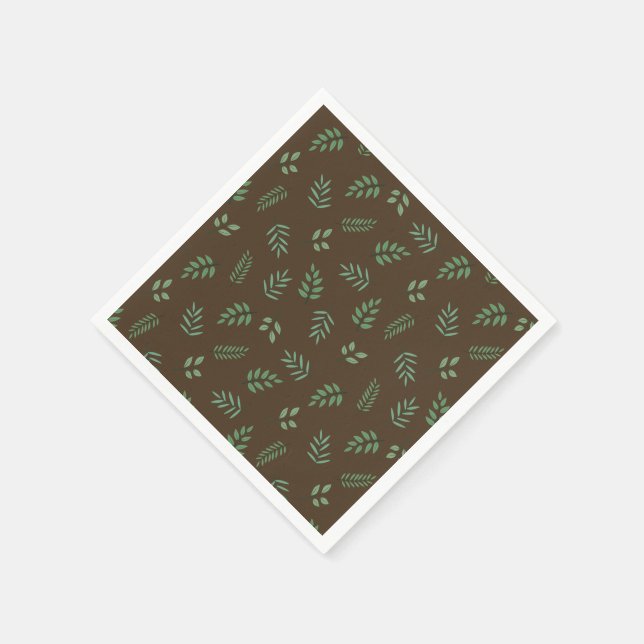 Grünes Leaf Party Napkins - frischer botanischer L Serviette (Ecke)