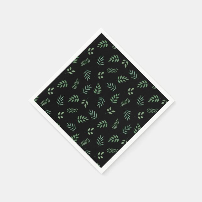 Grünes Leaf Party Napkins - frischer botanischer L Serviette (Ecke)