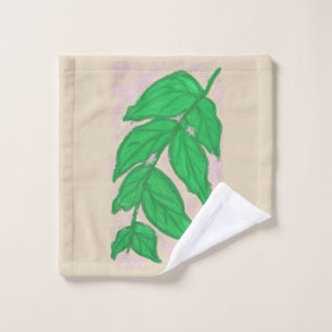 Grünes Leaf Pink Spritzer Aquarellfarben Badetuch  Badhandtuch Set