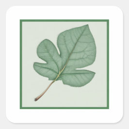 Grünes Leaf Quadratischer Aufkleber