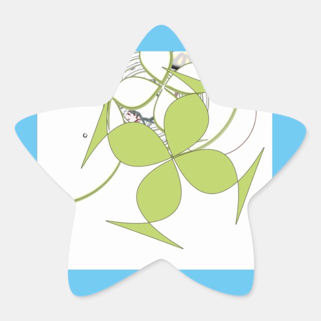Grünes Leaf Stern-Aufkleber (Vorderseite)