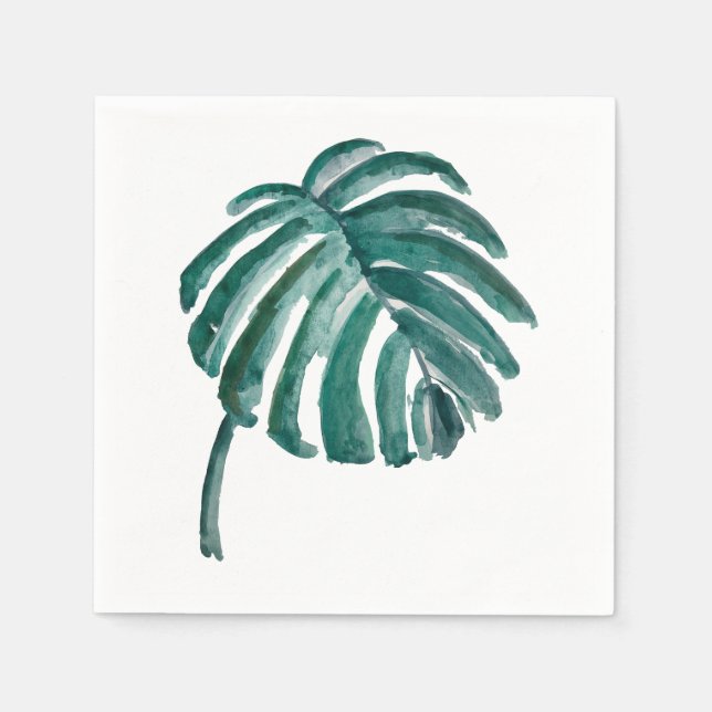 Grünes Leaf Tropenbügel Napkins Serviette (Vorderseite)