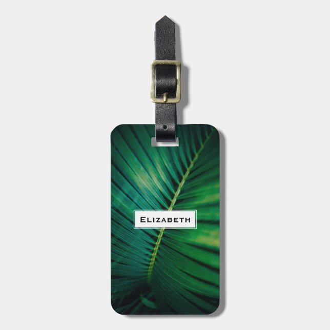 Grünes Leaf Tropenwald Foto Gepäckanhänger (Vorderseite vertikal)