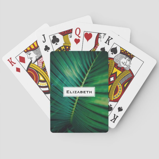 Grünes Leaf Tropenwald Foto Spielkarten (Rückseite)