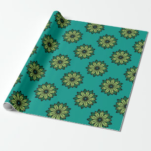 Grünes Leaf und Blume nahtlos Muster Hintergrund. Geschenkpapier