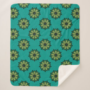 Grünes Leaf und Blume nahtlos Muster Hintergrund. Sherpadecke