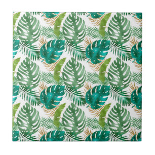 Grünes Leaf Variety Metallic Colors Summer Vibes Fliese