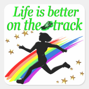 GRÜNES LEBEN IST BESSER AUF DER TRACK-DESIGN QUADRATISCHER AUFKLEBER