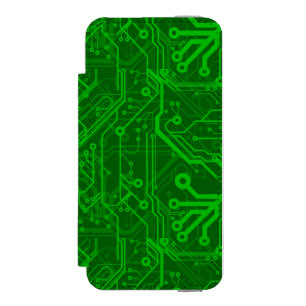 Grünes Leiterplatte-Muster Incipio Watson™ iPhone 5 Geldbörsen Hülle