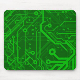 Grünes Leiterplatte-Muster Mousepad