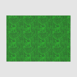 Grünes Leiterplatte-Muster Seidenpapier