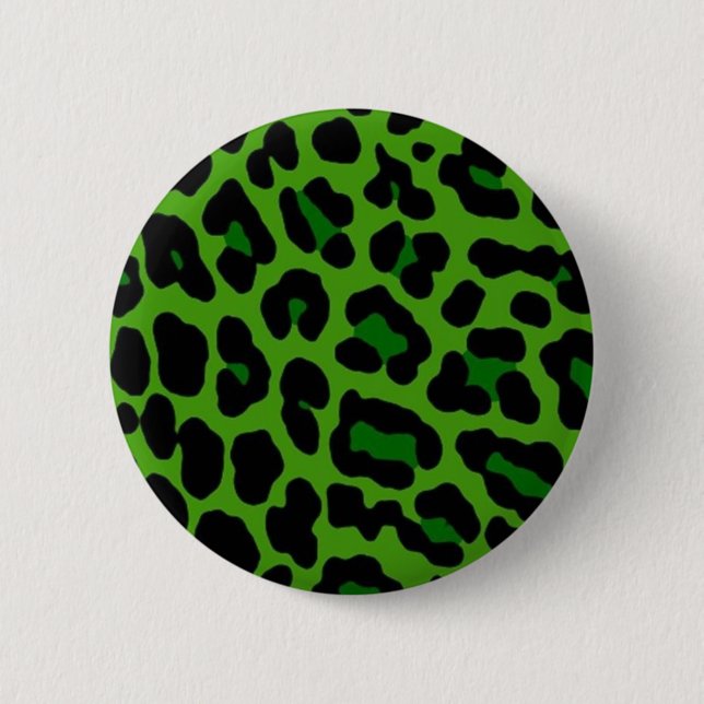 Grünes Leopard-Button Button (Vorderseite)