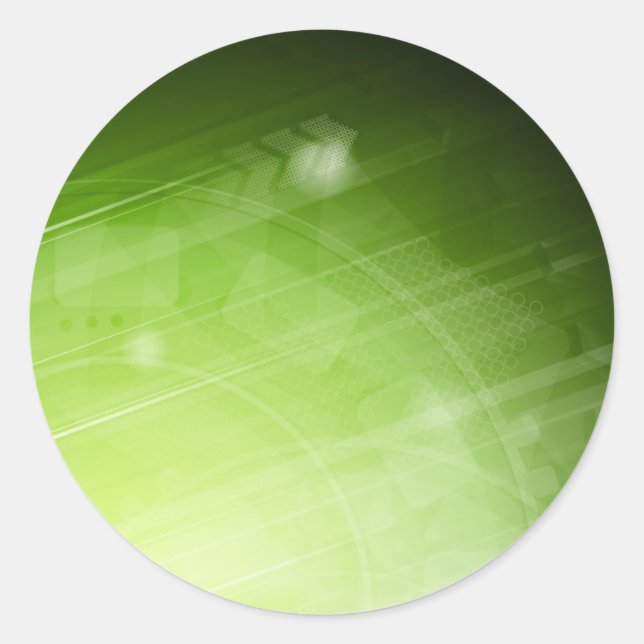 Grünes Licht im High-Tech-Stil Runder Aufkleber (Vorderseite)