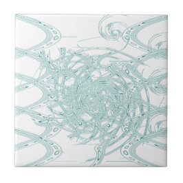 Grünes Licht in Weiß Fliese