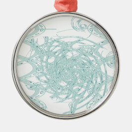 Grünes Licht in Weiß Silbernes Ornament