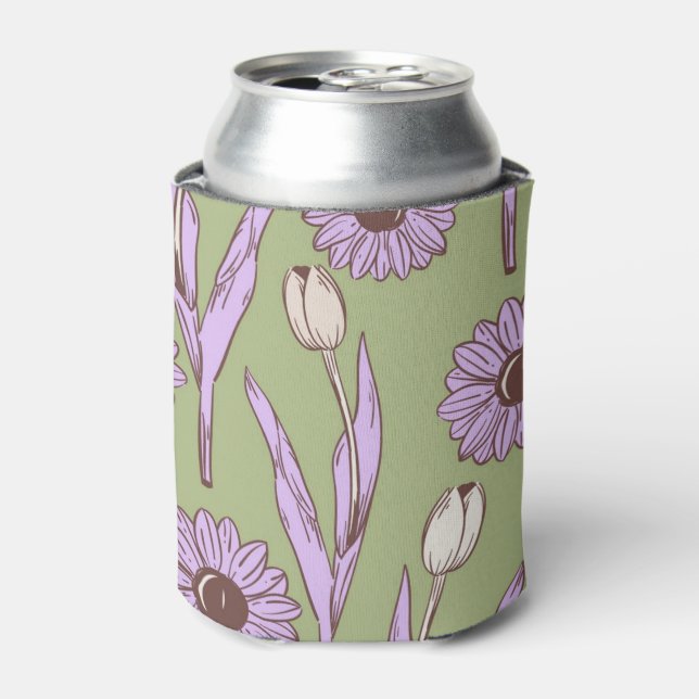 Grünes Lila Blumenwasser Botanisches Getränk Dosenkühler (Kanne Vorderseite)