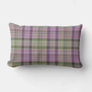 Grünes, lila klassisches Tartan. Lendenkissen