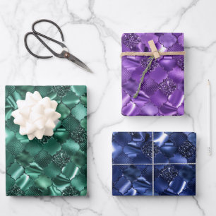 Grünes, Lila und marokkanisches Quartett Geschenkpapier Set