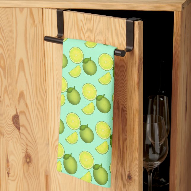 Grünes Limones Muster Geschirrtuch (Drittel gefaltet)
