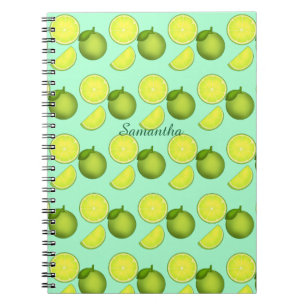 Grünes Limones Muster Notizblock
