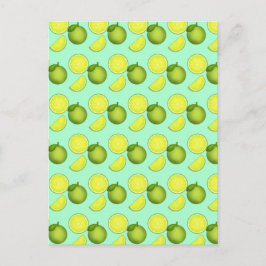 Grünes Limones Muster Postkarte