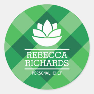 Grünes Logo für gesunde Salate Catering Gemüse Runder Aufkleber