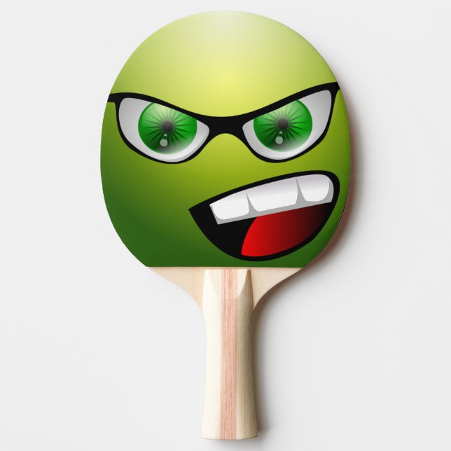 Grünes lustiges Gesichts-Tischtennis-Paddel Tischtennis Schläger (Vorderseite)