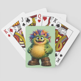 Grünes lustiges Monster Spielkarten