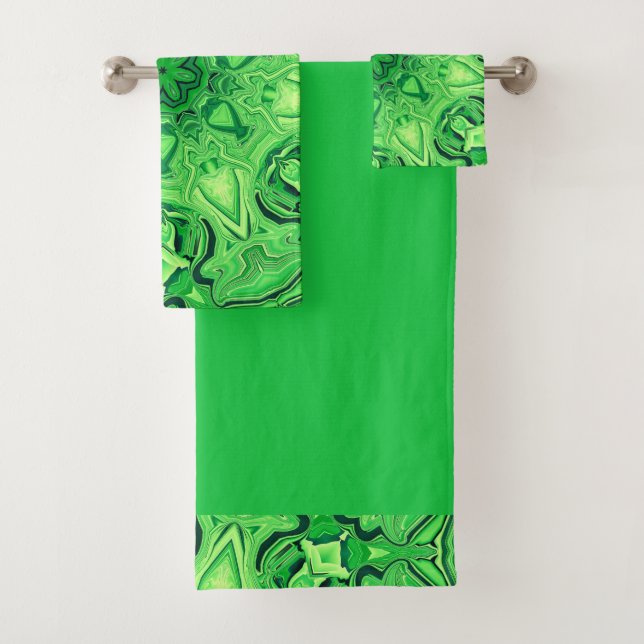 Grünes Mandala-Bad-Tuch-Set Badhandtuch Set (Insitu)