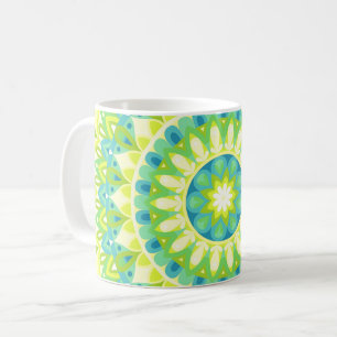 Grünes Mandala Natur Boho Geometrisches Muster Hyg Kaffeetasse