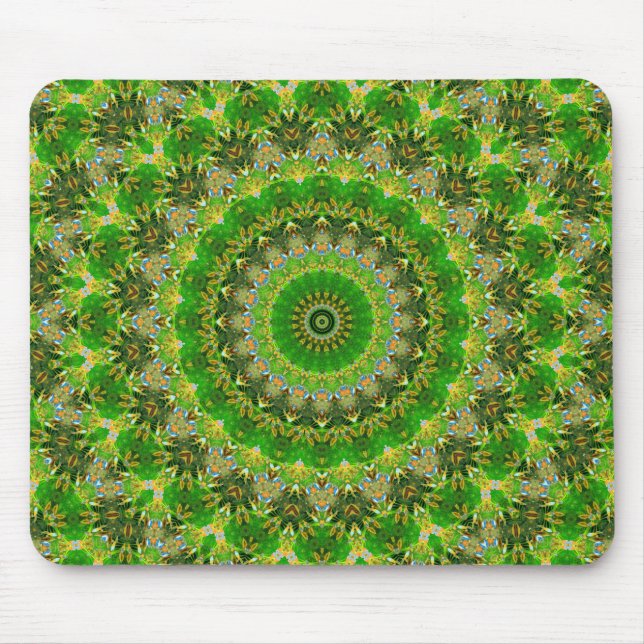 Grünes Mandala-Rad Mousepad (Vorne)